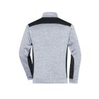 James&Nicholson polár pulóver Strong Knitted 280 melírozott fehér-carbon