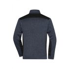 James&Nicholson polár pulóver Strong Knitted Half-Zip 280 melírozott carbon-fekete