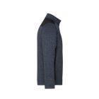 James&Nicholson polár pulóver Strong Knitted Half-Zip 280 melírozott carbon-fekete