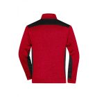 James&Nicholson polár pulóver Strong Knitted Half-Zip 280 melírozott piros-fekete