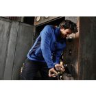 James&Nicholson polár pulóver Strong Knitted Half-Zip 280 melírozott királykék-tengerkék