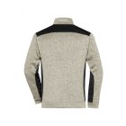 James&Nicholson polár pulóver Strong Knitted Half-Zip 280 melírozott homok-fekete