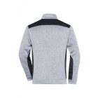 James&Nicholson polár pulóver Strong Knitted Half-Zip 280 melírozott fehér-carbon