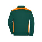 James&Nicholson pulóver Workwear Sweat 290 sötétzöld-narancssárga