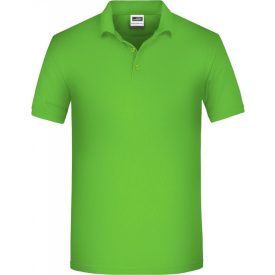 James&Nicholson galléros póló Bio Workwear 200 lime