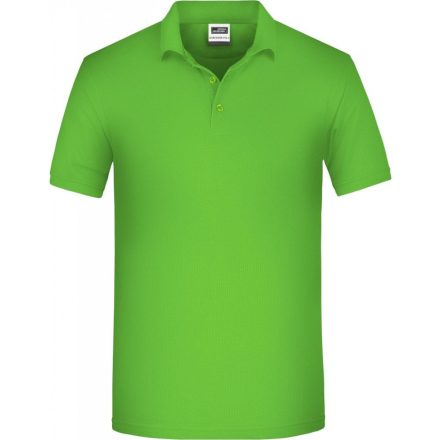James&Nicholson galléros póló Bio Workwear 200 lime