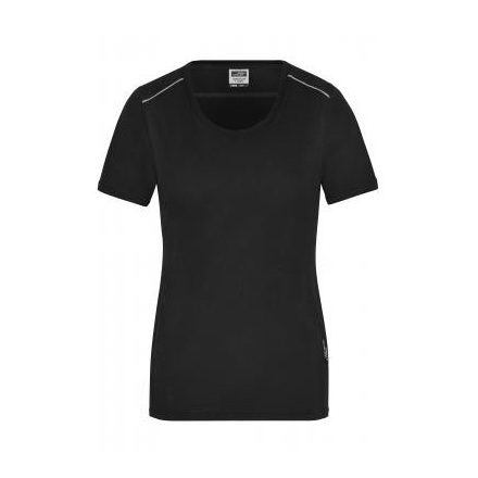 James&Nicholson női póló Solid Workwear 160 fekete-fehér