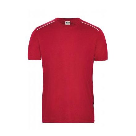 James&Nicholson póló Solid Workwear 160 piros-fehér