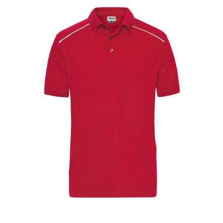 James&Nicholson galléros póló Solid 200 piros-fehér