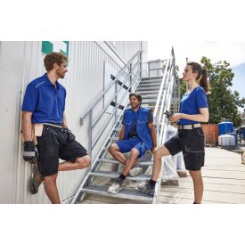   James&Nicholson galléros póló Solid 200 királykék-fehér