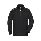 James&Nicholson pulóver Solid Half-Zip 290 fekete-fehér