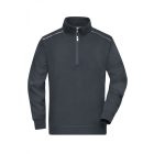 James&Nicholson pulóver Solid Half-Zip 290 carbon-fehér