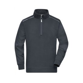James&Nicholson pulóver Solid Half-Zip 290 carbon-fehér