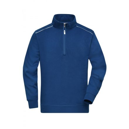 James&Nicholson pulóver Solid Half-Zip 290 sötét királykék-fehér