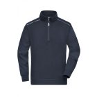 James&Nicholson pulóver Solid Half-Zip 290 tengerkék-fehér