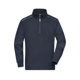   James&Nicholson pulóver Solid Half-Zip 290 tengerkék-fehér