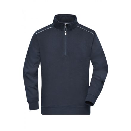 James&Nicholson pulóver Solid Half-Zip 290 tengerkék-fehér