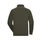 James&Nicholson pulóver Solid Half-Zip 290 olíva-fehér