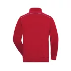 James&Nicholson pulóver Solid Half-Zip 290 piros-fehér