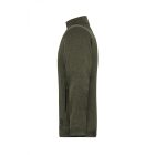 James&Nicholson polár pulóver Solid Knitted 280 melírozott olíva-fekete