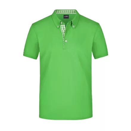 James&Nicholson galléros póló Plain Piqué 195 lime-fehér