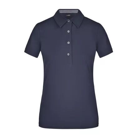 James&Nicholson női galléros póló Plain Piqué 195 tengerkék-fehér