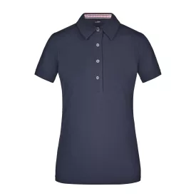   James&Nicholson női galléros póló Plain Piqué 195 tengerkék-piros-fehér