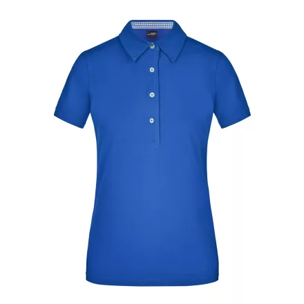 James&Nicholson női galléros póló Plain Piqué 195 királykék-fehér