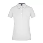 James&Nicholson női galléros póló Plain Piqué 195 fehér-tengerkék