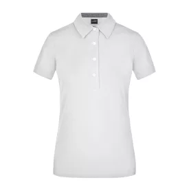   James&Nicholson női galléros póló Plain Piqué 195 fehér-tengerkék