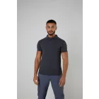 AWDis galléros póló Tri-Blend 200 melírozott fekete