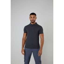 AWDis galléros póló Tri-Blend 200 melírozott fekete