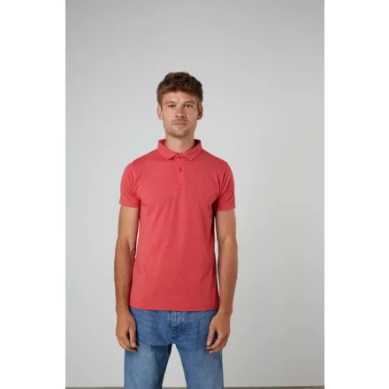 AWDis galléros póló Tri-Blend 200 melírozott piros