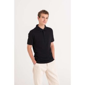 AWDis galléros póló Stretch 200 fekete