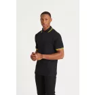 AWDis galléros póló Stretch Tipped 200 fekete-sárga