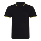 AWDis galléros póló Stretch Tipped 200 fekete-sárga