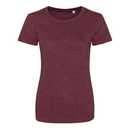 AWDis női póló Tri-Blend 160 melírozott burgundy