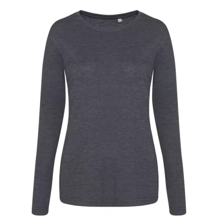 AWDis női hosszú ujjú póló Tri-Blend 160 melírozott ébenszürke