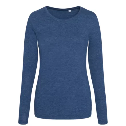 AWDis női hosszú ujjú póló Tri-Blend 160 melírozott kék
