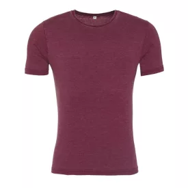 AWDis póló Washed 165 koptatott burgundi