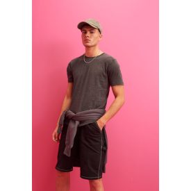 AWDis póló Washed 165 koptatott fekete