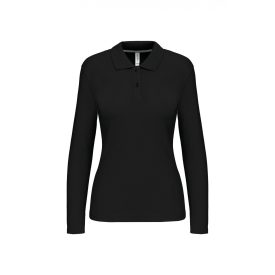   Kariban hosszú ujjú galléros női póló Piqué 220 fekete