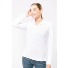 Kariban hosszú ujjú galléros női póló Piqué 220 fehér