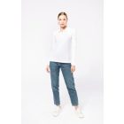 Kariban hosszú ujjú galléros női póló Piqué 220 fehér