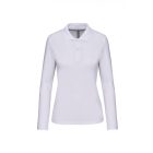 Kariban hosszú ujjú galléros női póló Piqué 220 fehér