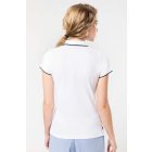 Kariban galléros női póló Contrast Piqué 220 fehér-tengerkék-fehér