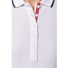 Kariban galléros női póló Contrast Piqué 220 fehér-tengerkék-fehér