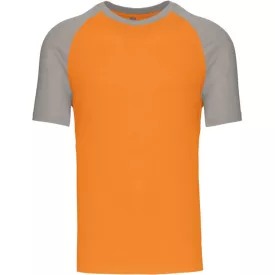 Kariban póló Baseball T 165 narancssárga-világosszürke
