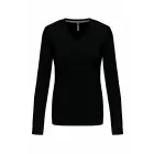 Kariban hosszú ujjú női póló V-Neck 180 fekete
