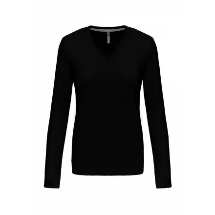 Kariban hosszú ujjú női póló V-Neck 180 fekete